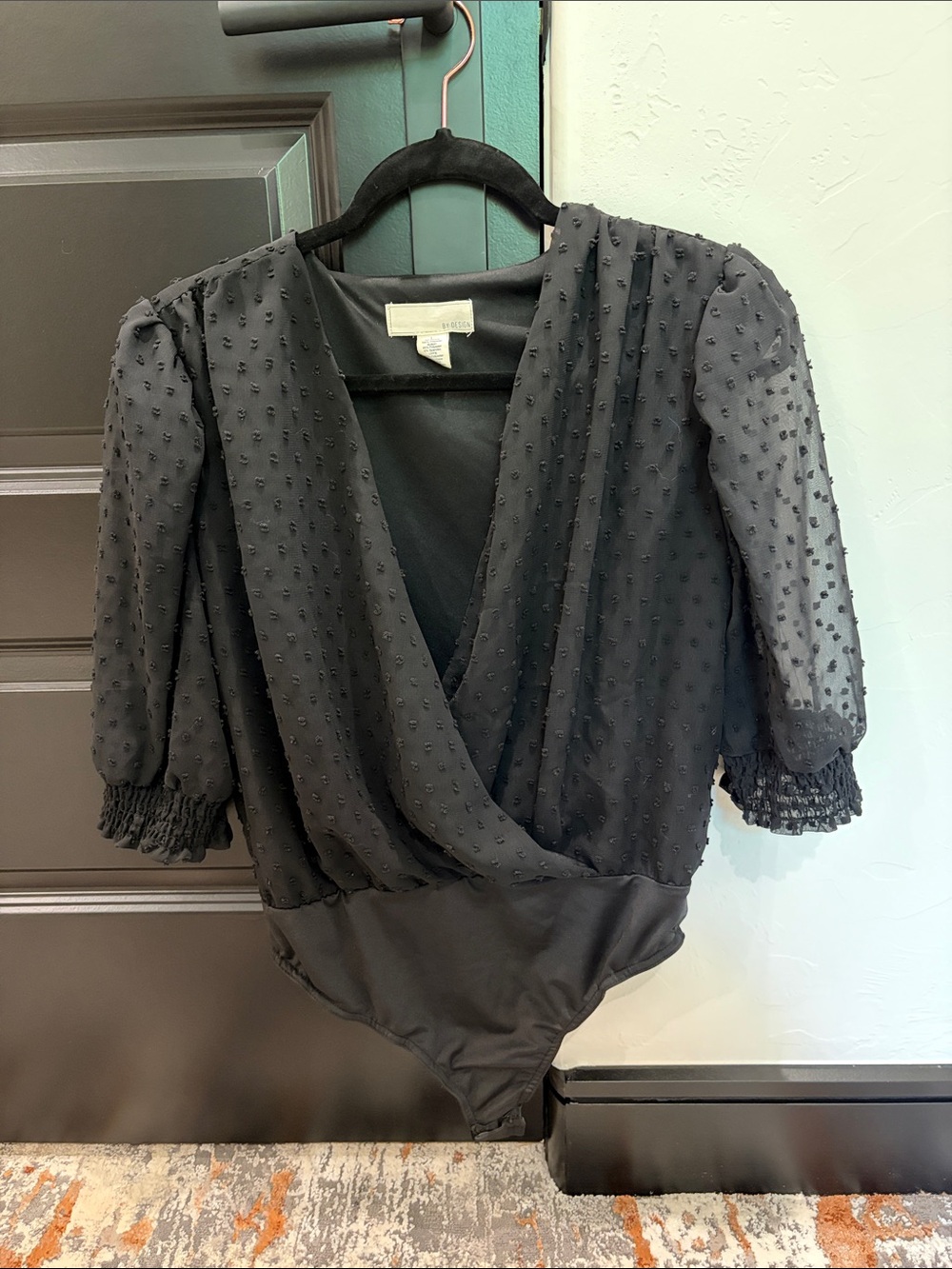 Black Wrap Blouse Bodysuit